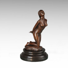 Nude Figure Statue Kneeling Lady Bronze Sculpture TPE-812/816/817